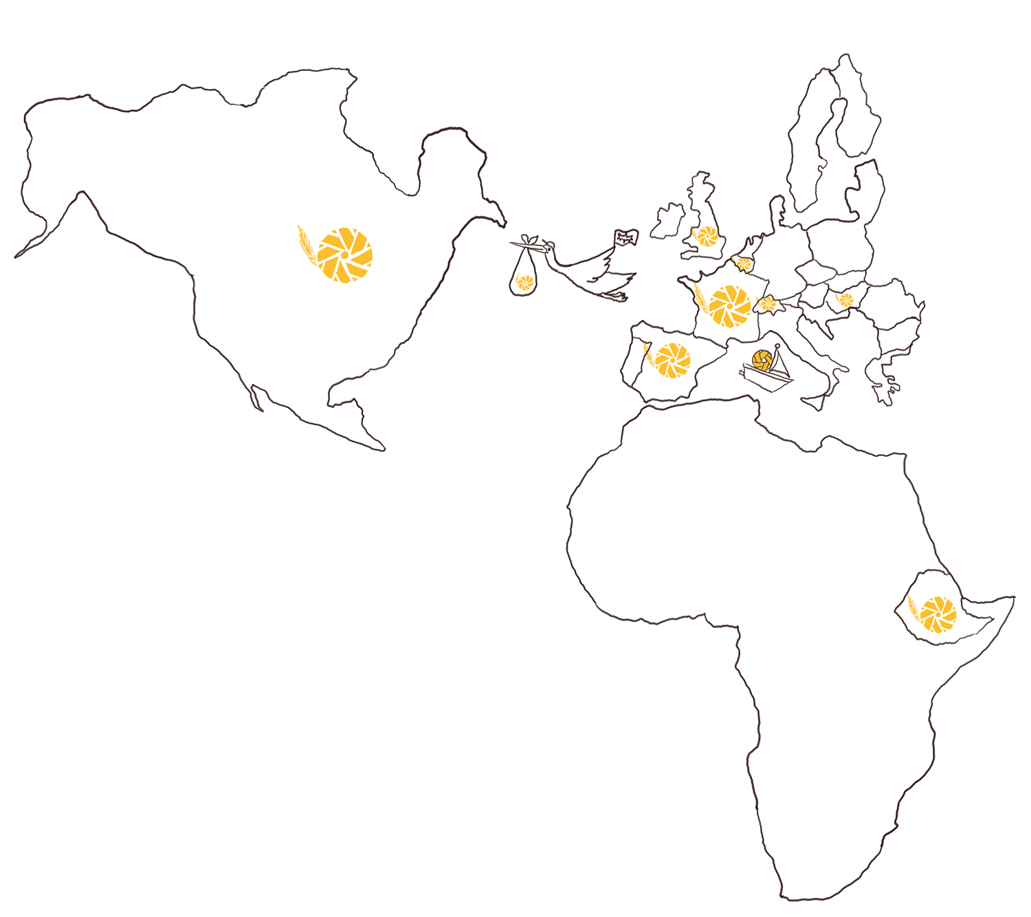 Carte monde logos moulins ok